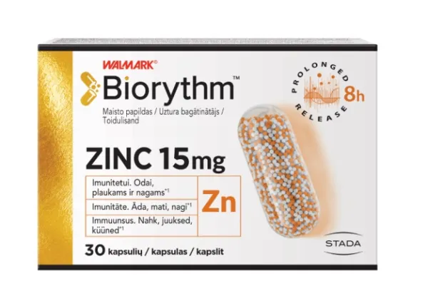 Maisto papildas WALMARK BIORYTHM ZINC 15mg kapsulės N30