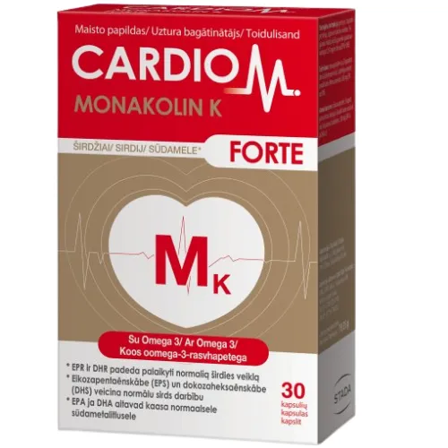 Maisto papildas CardioM Monakolin K Forte kapsulės N30