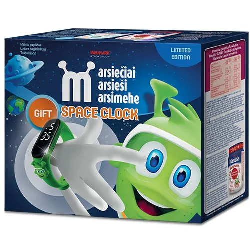 Maisto papildas WALMARK Marsiečiai rinkinys (guminukai su šaltalankiu + Boneactive) N50+N50 + dovana laikrodis