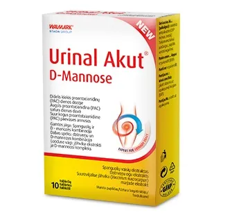 Maisto papildas WALMARK Urinal Akut D - Mannose tabletės N10