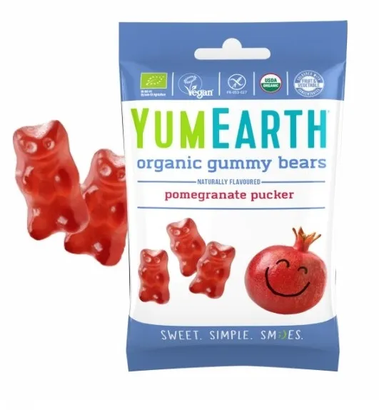 YUMEARTH ekologiški granatų skonio guminiai meškiukai 50g