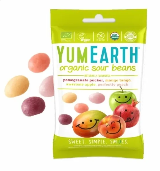 YUMEARTH ekologiški saldainiai – Rūgščios pupos 50g