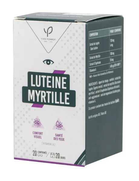 Maisto papildas YVES PONROY Liuteinas, mėlynių, vaistinių akišveičių ekstraktai ir vitaminas A N20