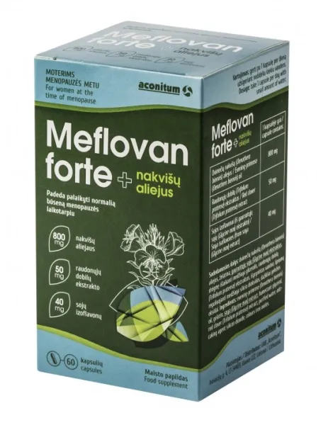 Maisto papildas moterims MEFLOVAN forte + nakvišų aliejus N60