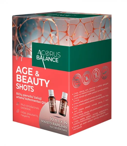 Maisto papildas Acorus Balance AGE and BEAUTY shots 10ml N14