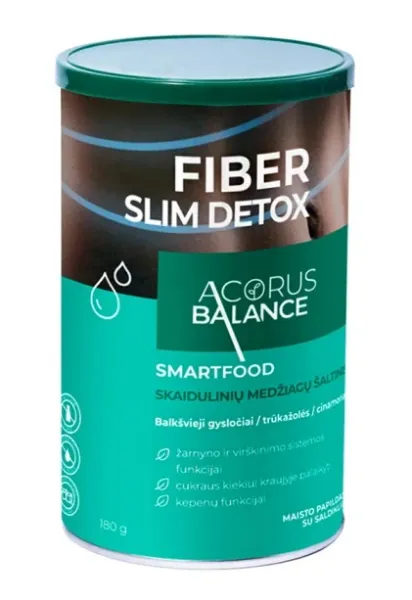Maisto papildas Acorus Balance FIBER SLIM DETOX milteliai 180g