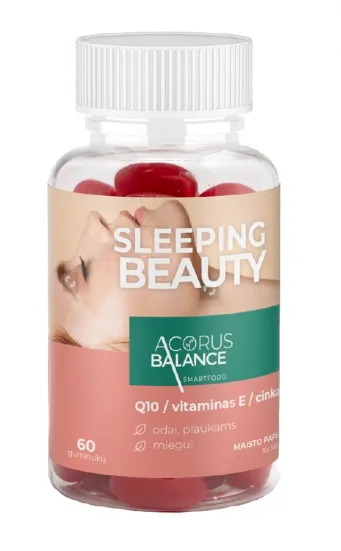 Maisto papildas Acorus Balance SLEEPING BEAUTY GUMMIES + melatoninas 2,5g N60