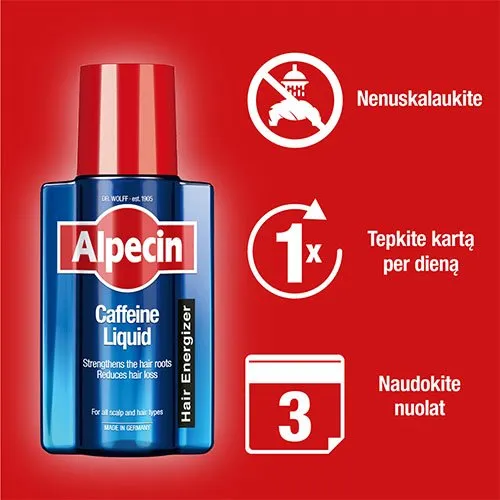 ALPECIN losjonas su kofeinu nuo plaukų slinkimo 200ml