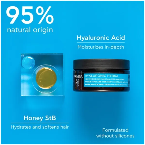 APIVITA Hyaluronic Hydra kaukė plaukams drėkinamoji 200ml