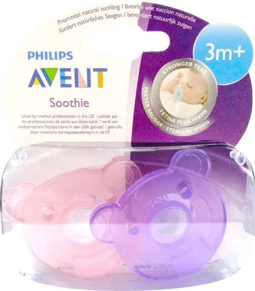 Čiulptukai silikoniniai AVENT nuo 3 mėn "Minkštasis M" N2 (SCF194/05)