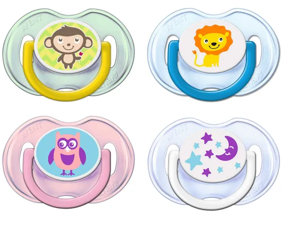 Čiulptukai silikoniniai AVENT 0-6mėn ''Linksmučiai'' N2 (SCF196/18)