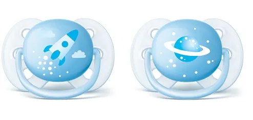 Čiulptukai silikoniniai AVENT 0-6mėn "Švelnus dekoruotas B" N2 (SCF222/20)