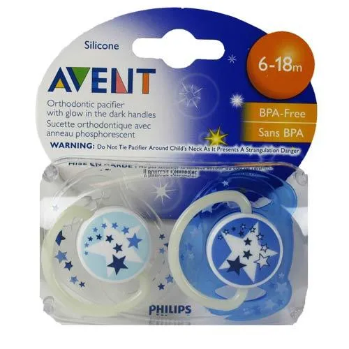 Čiulptukas silikoninis 6-18 mėn. AVENT naktiniai N2 (1/812)