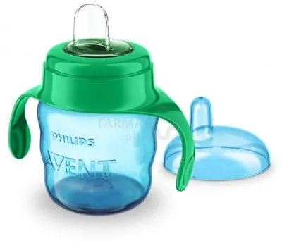 Puodelis neišsiliejantis su silikoniniu snapeliu ir rankenėle 6+ mėn. AVENT 200ml (SCF551/00)