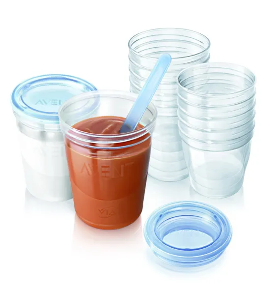 VIA indelių su dangteliais rinkinys kūdikių maisteliui laikyti AVENT (1/910)