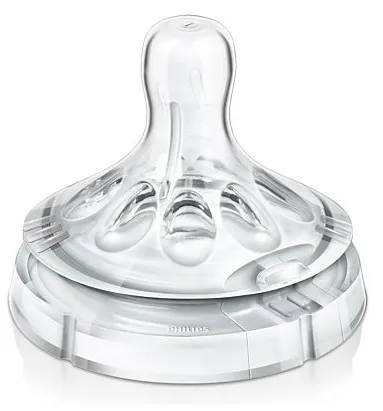 Žindukas AVENT Natural silikoninis nuo 3 mėn. V įpjova (kintanti tekmė) N2 (SCF655/27)