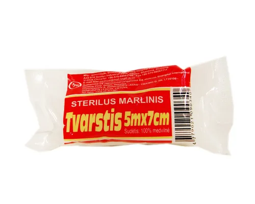 Sterilus marlinis tvarstis AZAS 5m x 7cm