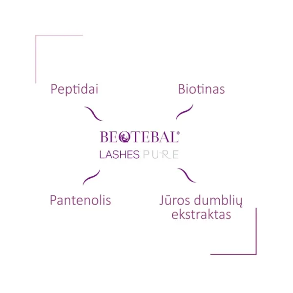 BEOTEBAL Lashes Pure blakstienų ir antakių serumas su peptidais 3ml