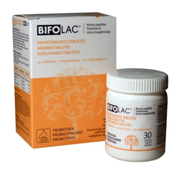 Maisto papildas BIFOLAC N30 kramtomos tabletės