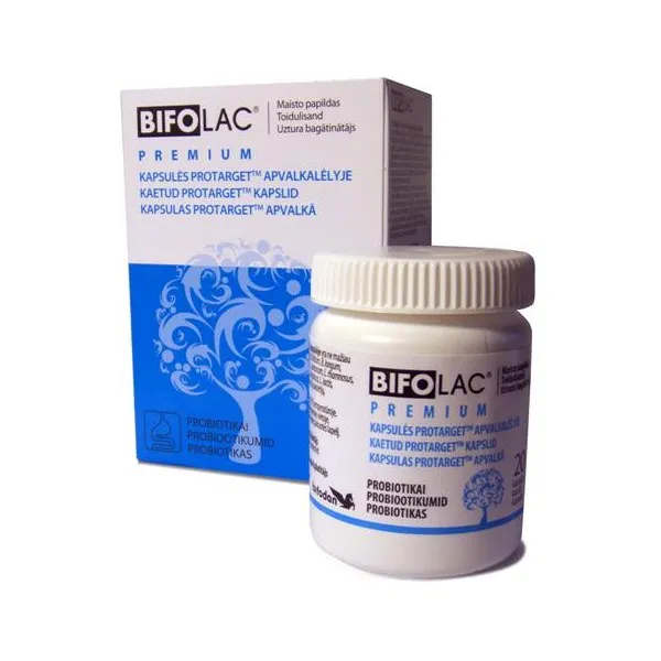 Maisto papildas BIFOLAC PREMIUM N20 kapsulės ProTarget apvalkalėlyje
