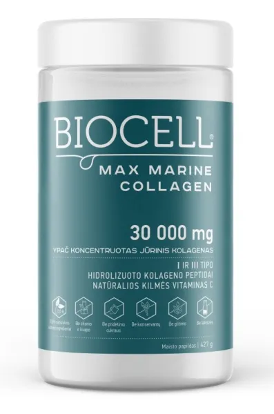 Maisto papildas BIOCELL Max Marine Collagen 30 000 mg jūrinis kolagenas 427g