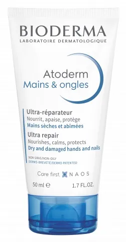 Maitinamasis kremas sausai ir pažeistai rankų odai BIODERMA Atoderm Hand Cream 50ml