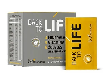 Maisto papildas BACK TO LIFE milteliai pakeliuose N14