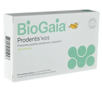 Maisto papildas BioGaia ProDentis Kids čiulpamos pastilės N30