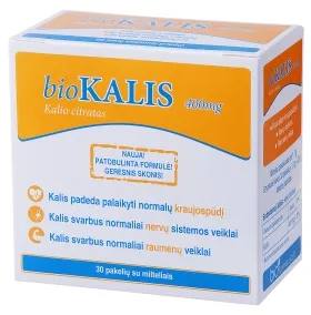 Maisto papildas bioKALIS 400mg N30 milteliai