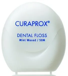 Vaškuotas mėtų skonio siūlas CURAPROX 50m (DF834)