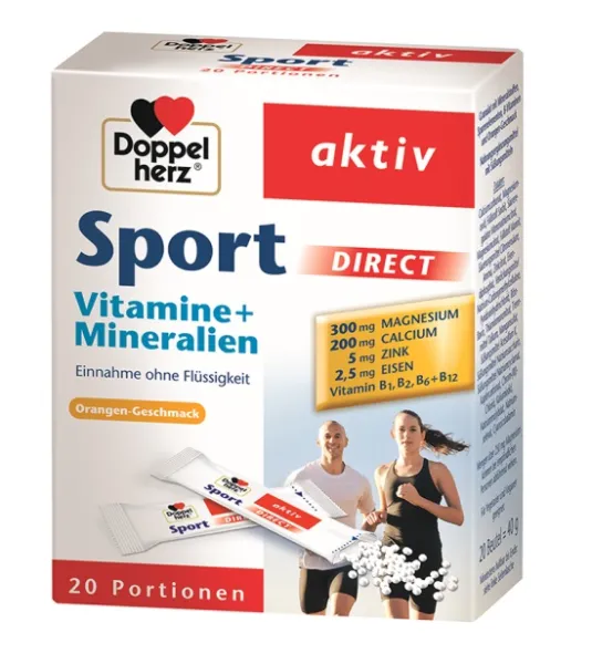 Maisto papildas DOPPELHERZ aktiv Sport Direct mikrogranulės paketėliuose N20