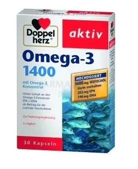 Maisto papildas DOPPELHERZ Activ Omega-3 1400 kapsulės N30