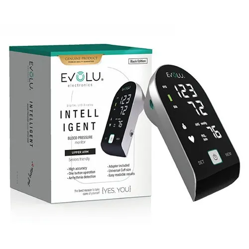 EVOLU kraujospūdžio matuoklis automatinis žastinis INTELLIGENT BLACK EDITION