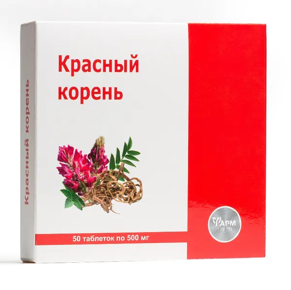 Maisto papildas RAUDONOJI ŠAKNIS (Krasnyj koren) 500mg tabletės N50