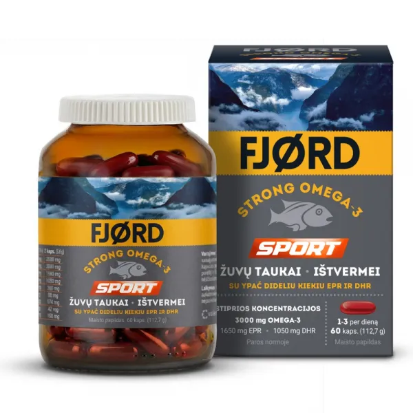 Maisto papildas FJORD STRONG OMEGA - 3 SPORT kapsulės N60