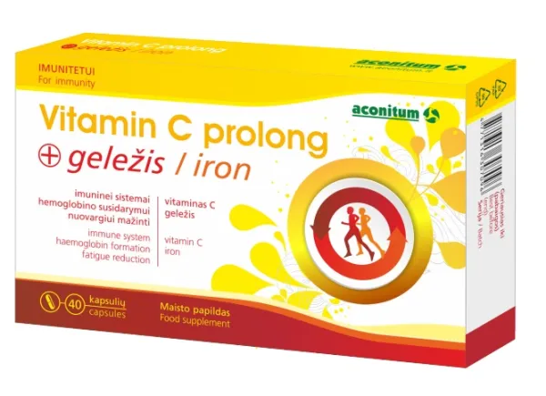Maisto papildas Vitamin C prolong + geležis N40 (Aconitum)
