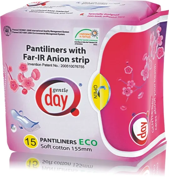 Kasdieniniai įklotai su anijonų juostele GENTLE DAY Far-IR MINI Anion N15
