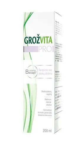 GROŽVITA PRO šampūnas nuo plaukų slinkimo 200ml