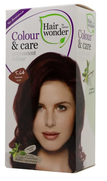 HAIRWONDER Colour&Care ilgalaikiai plaukų dažai be amoniako spalva henna raudona 5.64
