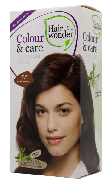 HAIRWONDER Colour&Care ilgalaikiai plaukų dažai be amoniako spalva raudonmedžio 5.5