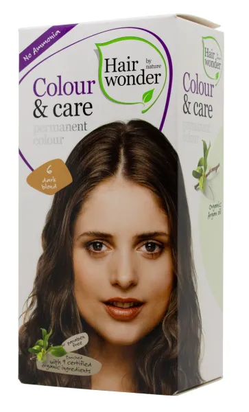 HAIRWONDER Colour&Care ilgalaikiai plaukų dažai be amoniako spalva tamsi blondinė 6