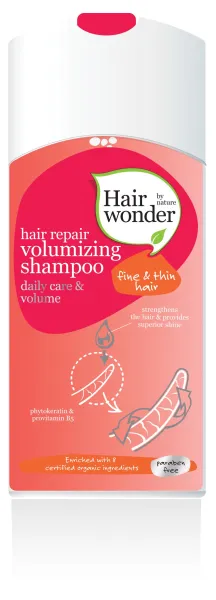 Šampūnas plaukų apimčiai-purumui HAIRWONDER Volumizer su keratinais 300ml