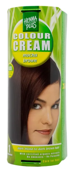 HENNAPLUS Colour Cream dažantis kremas plaukams spalva kavos ruda 4.03