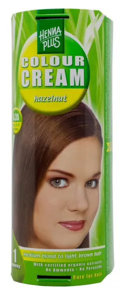 HENNAPLUS Colour Cream dažantis kremas plaukams spalva riešuto 6.35