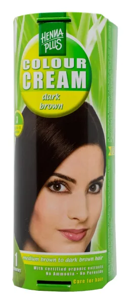 HENNAPLUS Colour Cream dažantis kremas plaukams spalva tamsi ruda 3
