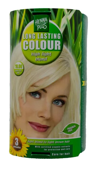 HENNAPLUS plaukų dažai ilgalaikiai su 9 ekologiškais augaliniais ekstraktais spalva labai šviesi blondinė 10.00