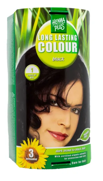 HAIRWONDER plaukų dažai ilgalaikiai su 9 ekologiškais augaliniais ekstraktais spalva juoda 1