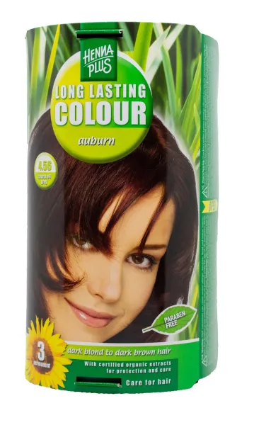 HENNAPLUS plaukų dažai ilgalaikiai su 9 ekologiškais augaliniais ekstraktais spalva kaštono 4.56