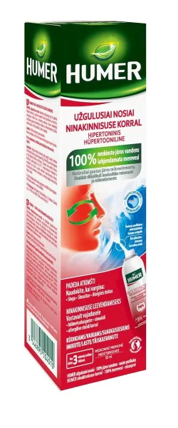 Nosies purškalas nuo slogos hipertoninis HUMER 050 50ml