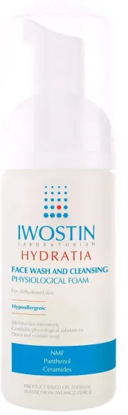 Fiziologinės putos veidui prausti ir valyti IWOSTIN HYDRATIA 165ml